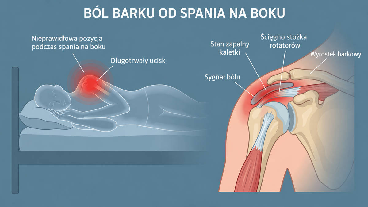 Schemat barku — ucisk przy spaniu na boku