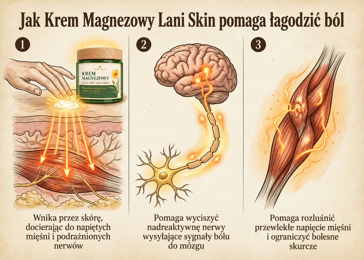 ZDJĘCIE 19 — jak Krem Magnezowy LANI SKIN działa w 3 fazach